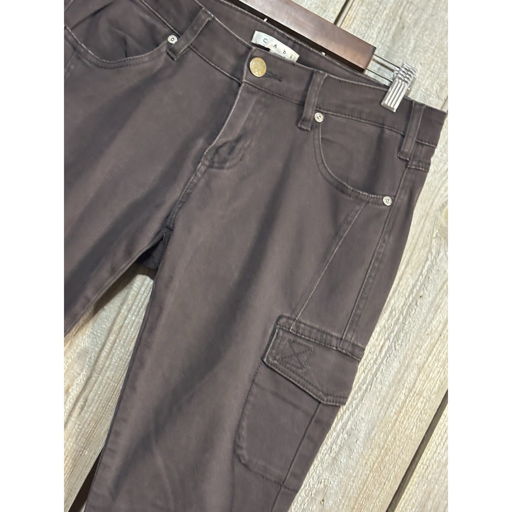 CAbi Bittersweet Brown Stretch Cargo Pants Womens 4 Slim Straight Utility